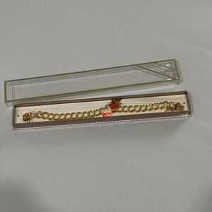 Jacoby Bender Charm Bracelet Women Gold 12KT GF Double Link Vintage NOS Boxed